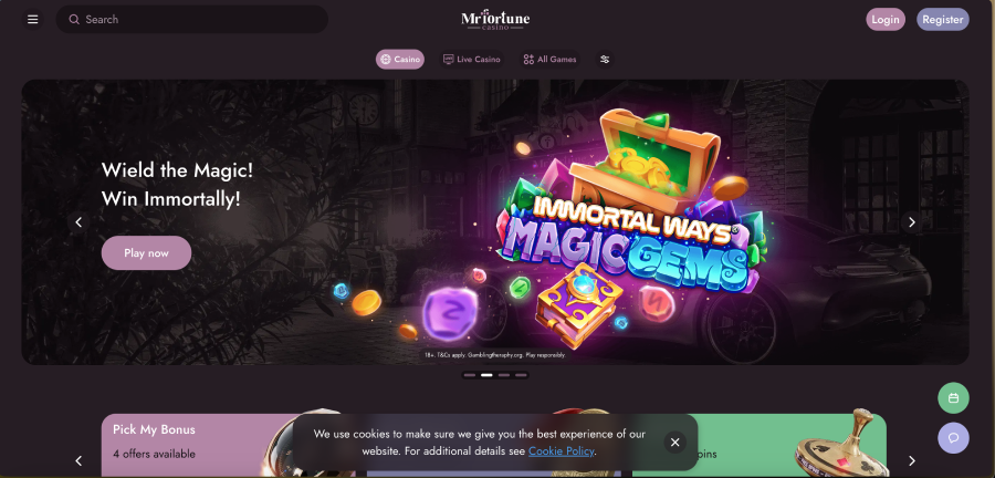 Mr Fortune casino welcome bonus package showing C$1,500 and 180 free spins for Canadian players Mr Fortune casino welcome bonus package showing C$1,500 and 180 free spins for Canadian players